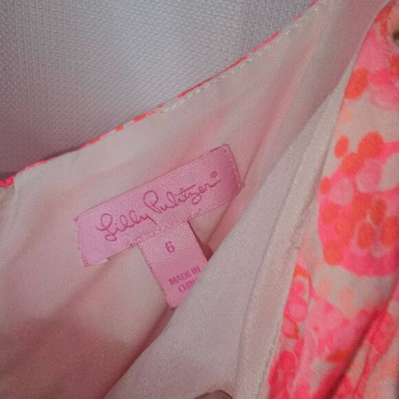 Lilly Pulitzer Dress Womens 6 Pink Adjustable Straps Preppy Resort Romper - Picture 6 of 13